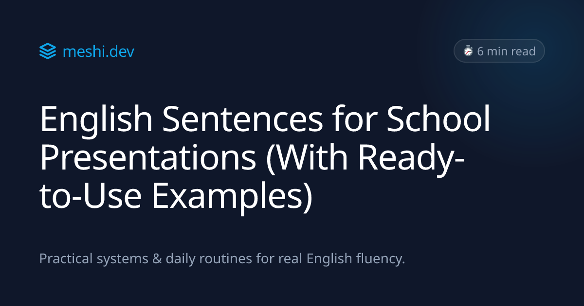 English Sentences for School Presentations (With Ready-to-Use Examples ...