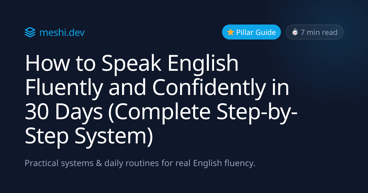How to Speak English Fluently and Confidently in 30 Days (Complete Step ...